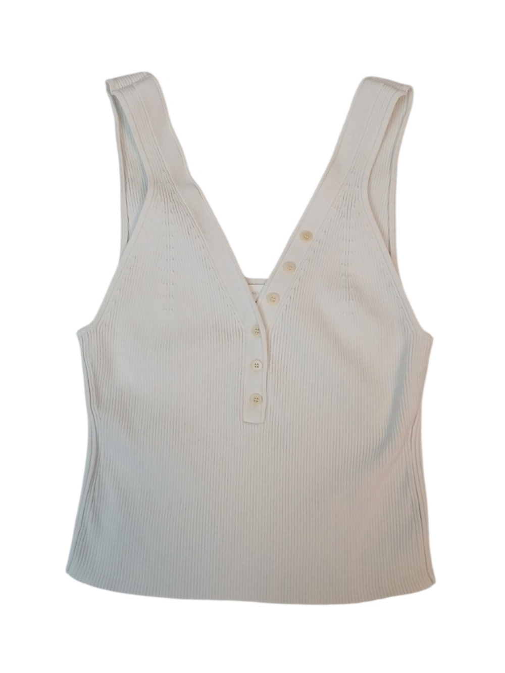 Jonathan Simkhai Liezel Rib-Knit Tank Top White Womens Large